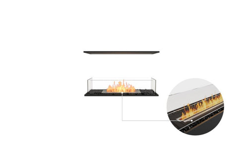 Ecosmart Fire Flex 32IL Island Fireplace Insert - Black Finish / Black Burner - ESF.FX.32IL.B